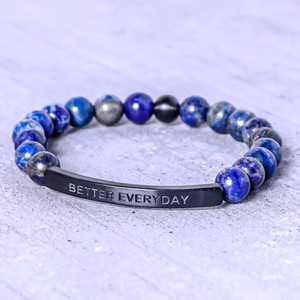 Customized Natural Stone <b>Beads</b> Adjustable <b>Bracelet</b> Hot Selling Laser Engraved bar chain tiger Eyes Stone <b>Beads</b> <b>Bracelet</b> - Product Image 4