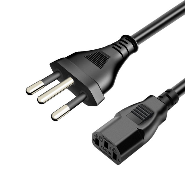 Spot Goods Black Brazil Inmetro Certification 3GX0.75 1.5 Meter Power Cable Cord for Home Appliance Extension Line