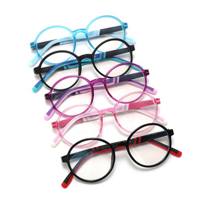 Monturas de gafas para niños Tr90, montura completa redonda, protección contra la luz azul para mujeres 85004 - Product Image 4