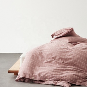 3pcs bán buôn nhà bộ đồ giường thiết lập mà không cần tấm, thời trang 100% cotton Stiped Khăn trải giường, Nữ Hoàng Vua sọc Duvet cover + pillowcase Set - Product Image 2