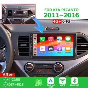 Navegación para Auto Android 15 (Volante a la Izquierda) Carplay para <span class=keywords><strong>Kia</strong></span> <span class=keywords><strong>Picanto</strong></span> 2011-2016, Android Auto, DVD de 9 Pulgadas, WiFi de Doble Banda 2.4G/5G, BT5.4 - Product Image 1