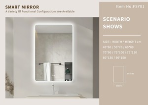 Espejo <span class=keywords><strong>de</strong></span> <span class=keywords><strong>Baño</strong></span> LED <span class=keywords><strong>de</strong></span> Pared con Pantalla Táctil, Moderno, para Decoración <span class=keywords><strong>de</strong></span> Interiores <span class=keywords><strong>de</strong></span> Hotel, <span class=keywords><strong>de</strong></span> Gran Tamaño y Cuerpo Entero, OEM - Product Image 6