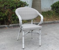 Chaise de salle à manger extérieure confortable en tissu maillé d'aluminium pour usage commercial, hôtelier et parcs