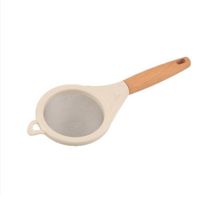 Tamis à farine en acier inoxydable, filtre à poudre de sucre, jus, lait de soja, mousse, tamis fin avec manche en bois, outils de cuisine et de pâtisserie pour la maison - Product Image 1