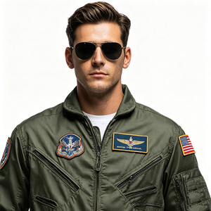 Disfraz de Piloto de <span class=keywords><strong>Top</strong></span> <span class=keywords><strong>Gun</strong></span> para Adultos, Traje de Piloto de Combate Verde Oliva con Parches, Disfraz de <span class=keywords><strong>Cosplay</strong></span> para Fiesta de Halloween - Product Image 3