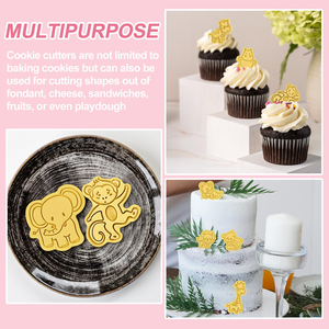 Moule à Biscuit en Plastique <span class=keywords><strong>3D</strong></span> Animaux <span class=keywords><strong>Dinosaure</strong></span> Chat Chien Poisson Dessin Animé, 8 Pièces - Product Image 4