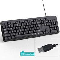 Factory-direct 618 104-Key PS/2 Desktop Wired ABS Waterproof Splash-resistant Chiclet Keyboard Lightweight Membrane Design USB
