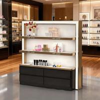 Vitrine moderne à peinture laquée avec éclairage LED pour cosmétiques, présentoir de beauté, comptoir de maquillage, îlot bas, vitrine de boutique