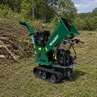 Broyeur de bois sur chenilles à essence GST120 15HP, capacité de 120 mm, broyeur de bois autopropulsé, broyeur biologique pour le recyclage du bois
