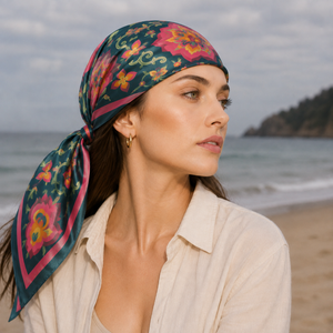 Pattern Fashion <b>Silk</b> Square <b>Scarf</b> Adult European American Women Reversible Breathable Digital Print All Seasons Daily Wear - Product Image 4
