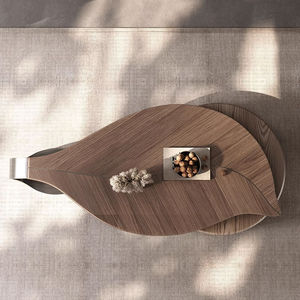 <span class=keywords><strong>Tavolino</strong></span> da Caffè Antico Francese a Forma di Foglia in <span class=keywords><strong>Legno</strong></span> Massello con Impiallacciatura in Noce per Soggiorno - Product Image 4