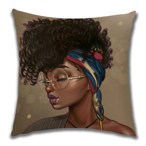 Infare decorazione per la casa divano cuscino lombare copertura moderna testa esplosiva stampa digitale carina federa ragazza africana - Product Image 6