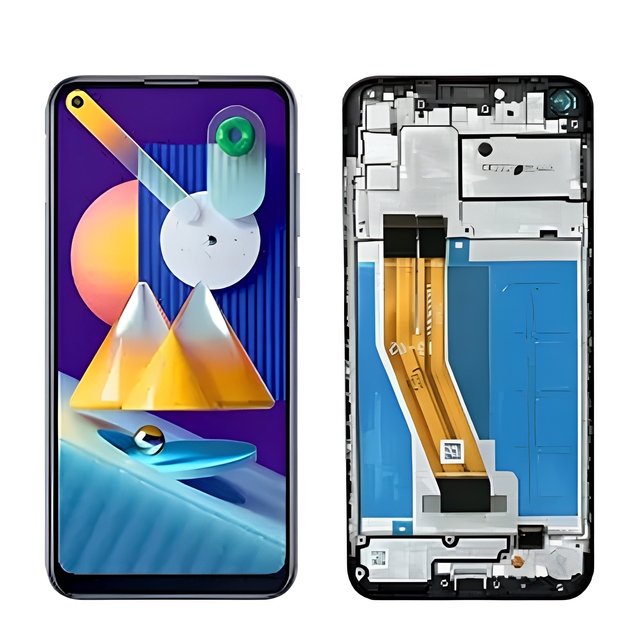 Original LCD Screen with Frame for Samsung Galaxy M11 Touch Display Digitizer Assembly Replacement Parts SM-M115F SM-M115M Black