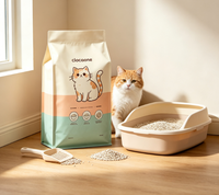 Sac d'emballage pour litière pour chat, format personnalisé, 8 pouces, fond carré, scellé sur le côté, en aluminium, résistant à l'humidité, imprimé en héliogravure, pochette autoportante