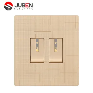 Wenzhou switch manufacturer electrical supply gold wall switch 2 groups 1 way switch