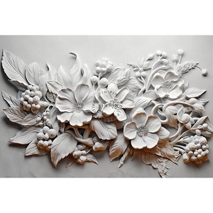 Carta da Parati 3D con Scultura Floreale in <span class=keywords><strong>Gesso</strong></span> per Soggiorno - Product Image 5