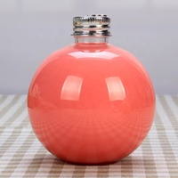 Bouteille en plastique PET transparente en forme de boule de Noël, avec bouchon en aluminium, pour jus, thé froid, décoration