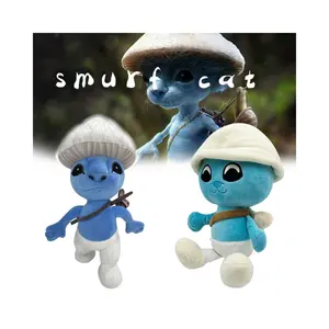 Fabrika toptan oyuncaklar çocuklar için noel hediyeleri peluş yaratıcı karikatür oyun karakter yumuşak bebekler Mushrom mavi fed fed kedi peluş