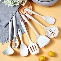 Set Peralatan Masak Silikon Food-Grade 5/7 Buah, Spatula Tahan Panas, Sendok Berlubang & Pengaduk Anti Lengket