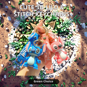 Commercio all'ingrosso carino <span class=keywords><strong>Lilo</strong></span> Stitch 3D cartone animato portachiavi Anime portachiavi portachiavi ciondolo accessori mirati agli appassionati di Anime del pubblico - Product Image 2