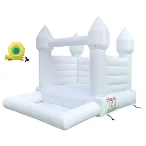 Blanc mini gonflable château gonflable combo rebond maison gonflable cavalier château gonflable pour vente