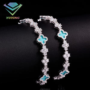 Bracelet tennis Yu Ying Cuban Cross en argent sterling plaqué or pour homme, style hip-hop avec maillons en moissanite VVS - Product Image 4