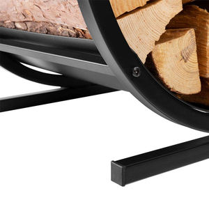 STARRYHEART Iron Black <b>Log</b> Hoop Firewood <b>Rack</b> Heavy Duty Firewood <b>Log</b> <b>Racks</b> - Product Image 3