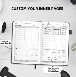 Stampa personalizzata all'interno delle pagine 6 mesi di allenamento non datato <span class=keywords><strong>Home</strong></span> Gym perdita di peso Wellness Hardback Journal
