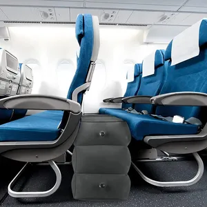 Repose-pieds gonflable en PVC floqué, coussin pour les pieds, train à grande vitesse, voyage en voiture longue distance, sieste au bureau, coussin pour les pieds - Product Image 4