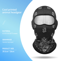 Masque d'Halloween en maille imprimée crâne respirant drôle et tendance personnalisé à la mode évacuant l'humidité à séchage rapide