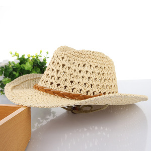 <span class=keywords><strong>Chapeau</strong></span> <span class=keywords><strong>de</strong></span> cowboy pour femmes et hommes, <span class=keywords><strong>chapeau</strong></span> <span class=keywords><strong>de</strong></span> soleil <span class=keywords><strong>de</strong></span> plage en <span class=keywords><strong>paille</strong></span> ajourée pour l'été, vente en gros - Product Image 4