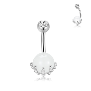 Piercing para <span class=keywords><strong>ombligo</strong></span> <span class=keywords><strong>de</strong></span> acero quirúrgico 316L con calavera <span class=keywords><strong>de</strong></span> ópalo, estilo tatuaje, chapado <span class=keywords><strong>en</strong></span> oro y engaste <span class=keywords><strong>de</strong></span> garra, estilo lindo - Product Image 3