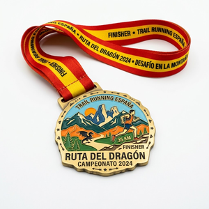 Medalla 3D Personalizada Inspirada en <span class=keywords><strong>Zegama</strong></span> Premio Carreras por Montaña, Medallas de Trail Running de España con Cinta - Product Image 1
