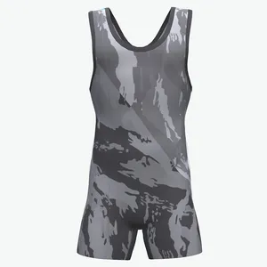 Vente en gros Sublimé Lutte Singlet Conception personnalisée Lutte Costumes Haltérophilie Puissance Formation Hommes Lutte Singlets