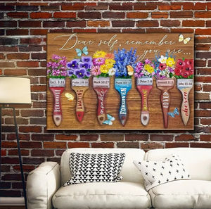 Pintura en lienzo de mariposa Dear Yourself Remember You Floral Print Wall Art Print Sala de estar Dormitorio Decoración de pared Arte - Product Image 3