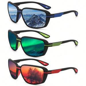 Lunettes de soleil polarisées UV400 pour hommes et femmes, avec logo personnalisé, monture carrée large, vision nocturne, pour la pêche, le sport et le cyclisme, collection 2025 - Product Image 1