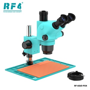 RF4光学ステレオ三眼実体顕微鏡 6.5-65倍 LEDリングライト 6565-PO4 材料科学サンプル観察教育用 - Product Image 5