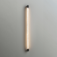 Applique murale linéaire minimaliste italienne moderne avec cadre en laiton et verre, éclairage LED pour salle de bain, couloir, villa, hôtel, chevet