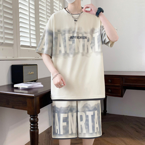 ANSZKTN Conjunto de <span class=keywords><strong>manga</strong></span> corta de verano para hombre, tendencia de verano, estampado japonés, suelto y versátil, diseño deportivo y de ocio - Product Image 4