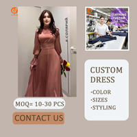 Robe longue évasée ceinturée pour femme, idéale pour l'Aïd, le Ramadan, et les fêtes – Modèle uni à manches longues – Nouveauté 7125 pour le dropshipping