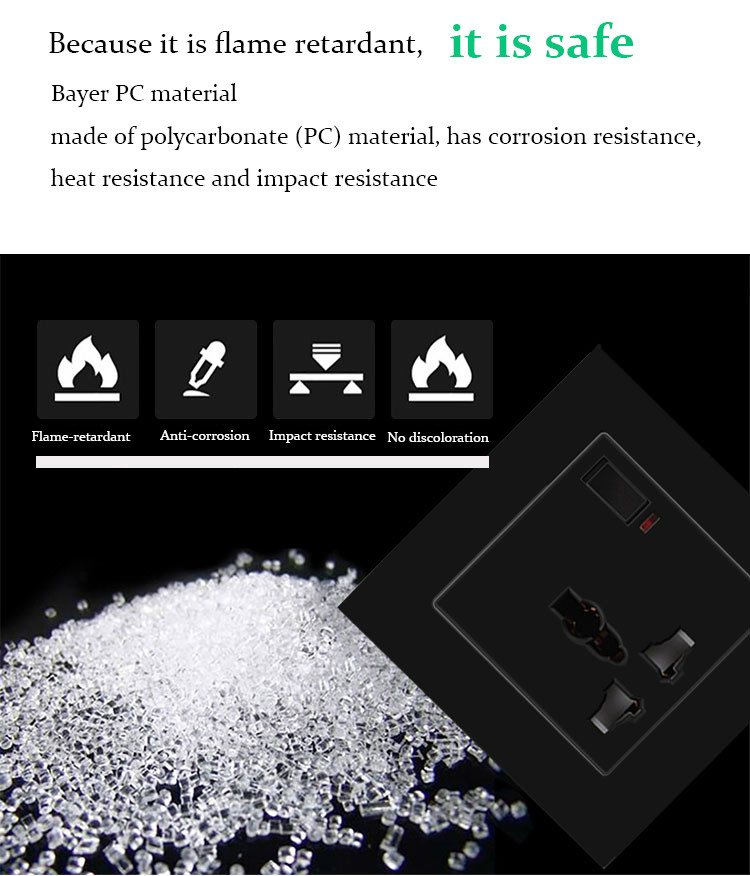 16A Type 86 British Panel Switch Concealed British Standard Wall Switch Socket 1 gang 2 gang 3 gang wall socket outlet