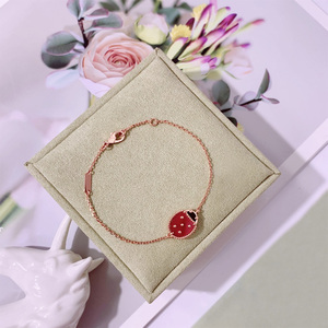 Fashion High End Jewelry Rose Gold Plated <strong>Bracelet</strong> for Women Featuring White Mother of Pearl Red Agate Lucky <strong>Ladybug</strong> Charms - Product Image 4