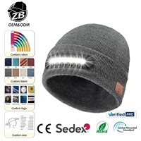 Topi Akrilik LED Kustom dengan Lampu Unisex USB Isi Ulang Senter Kepala untuk Penggunaan Luar Ruangan Desain Satu Manset