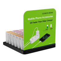 Boîte d'affichage de téléphone portable avec câble Usb de type C pour iPhone et chargeur mural EU chargeur de voiture accessoires ensemble d'affichage