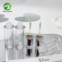 Tube vide pour gloss à lèvres rond transparent de haute qualité, personnalisable, en plastique ABS, emballage cosmétique pour maquillage, tube pour gloss à lèvres