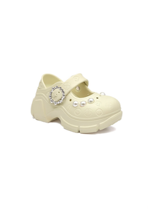 Platform <b>Clogs</b> With Pearls Mary Jane Style Women Girls Summer Soft Lightweight Round Toe EVA Outsole Size 23 - Product Image 1