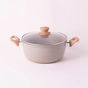 High Quality 9-Piece Aluminum Alloy Non-Stick Cooking <b>Pots</b> Glass Lids Soft Touch Handles Forged Ceramic <b>Induction</b> Cookware Set - Product Image 5