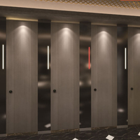 Sistem Pencahayaan LED Cerdas untuk Partisi Toilet Gedung Kantor Modern AOGAO Hpl, Plastik Ramah Lingkungan, Pemasangan Mudah