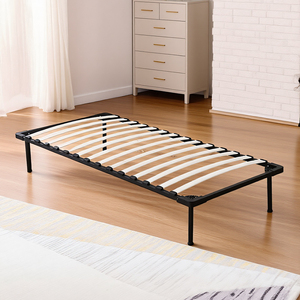 Cadre de lit simple en acier avec <span class=keywords><strong>sommier</strong></span> <span class=keywords><strong>à</strong></span> <span class=keywords><strong>lattes</strong></span>, sans <span class=keywords><strong>sommier</strong></span> <span class=keywords><strong>à</strong></span> ressorts, facile <span class=keywords><strong>à</strong></span> nettoyer, faible entretien - Product Image 6