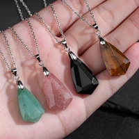 Pendentif en cristal naturel avec surface taillée, collier en améthyste, bijoux bohèmes, porte-clés en cristal, pendentif décoratif pour sac